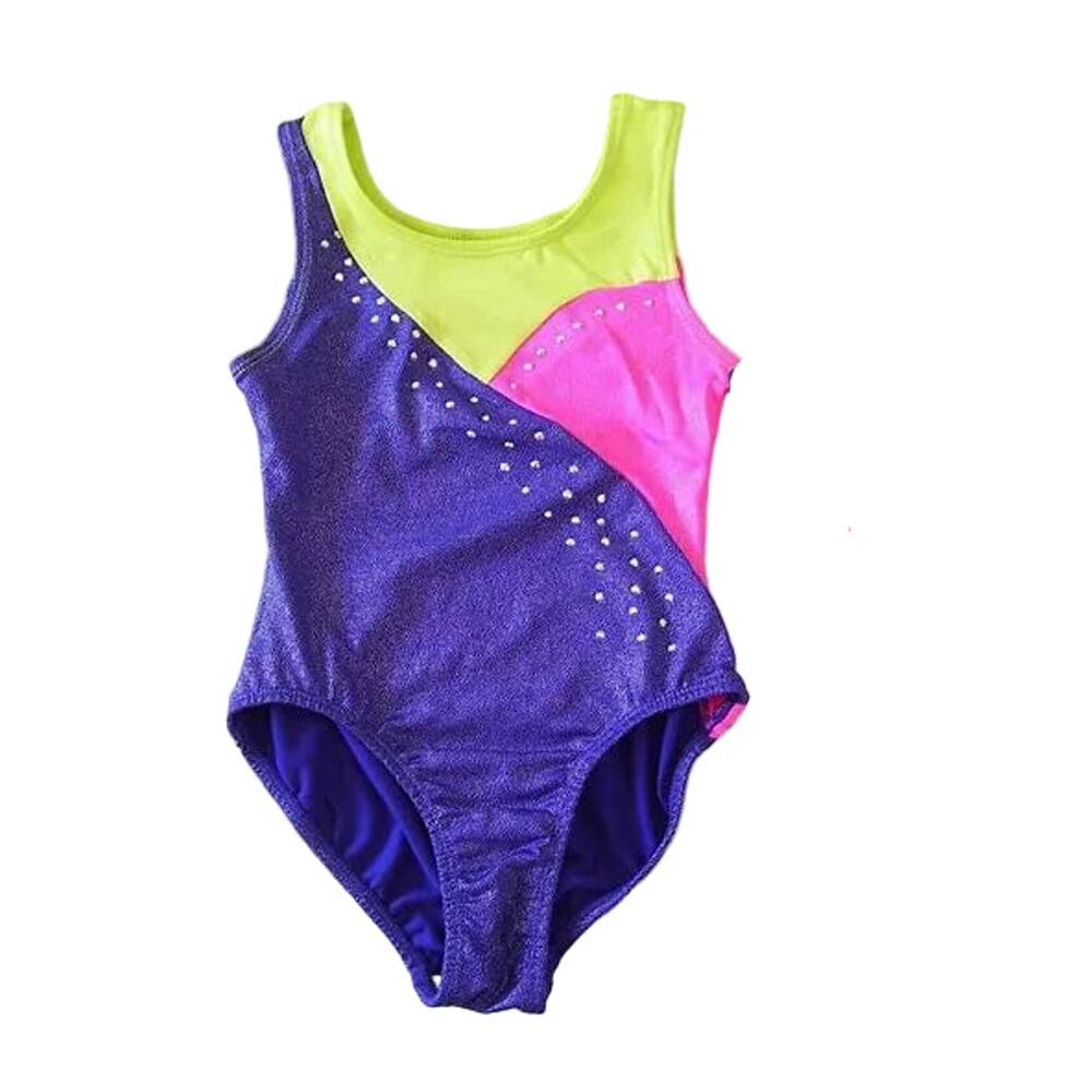 Dance Gymnastics Leotard Freestyle Medium Child Purple Pink Green Acro Tumbling